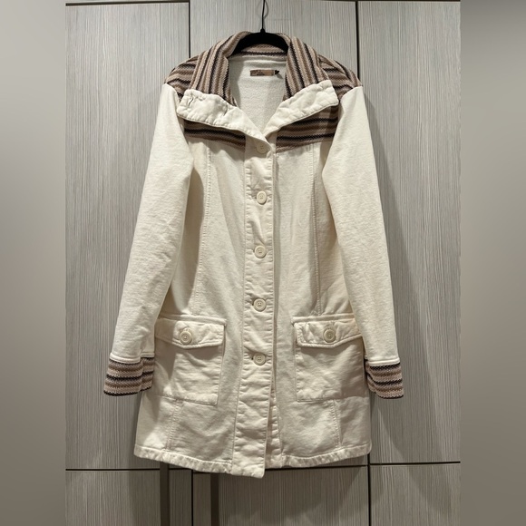 Prana Rowen Jacket – Ivory‎ & Brown | Women’s Size Large (Fits Like Medium) - Picture 4 of 15